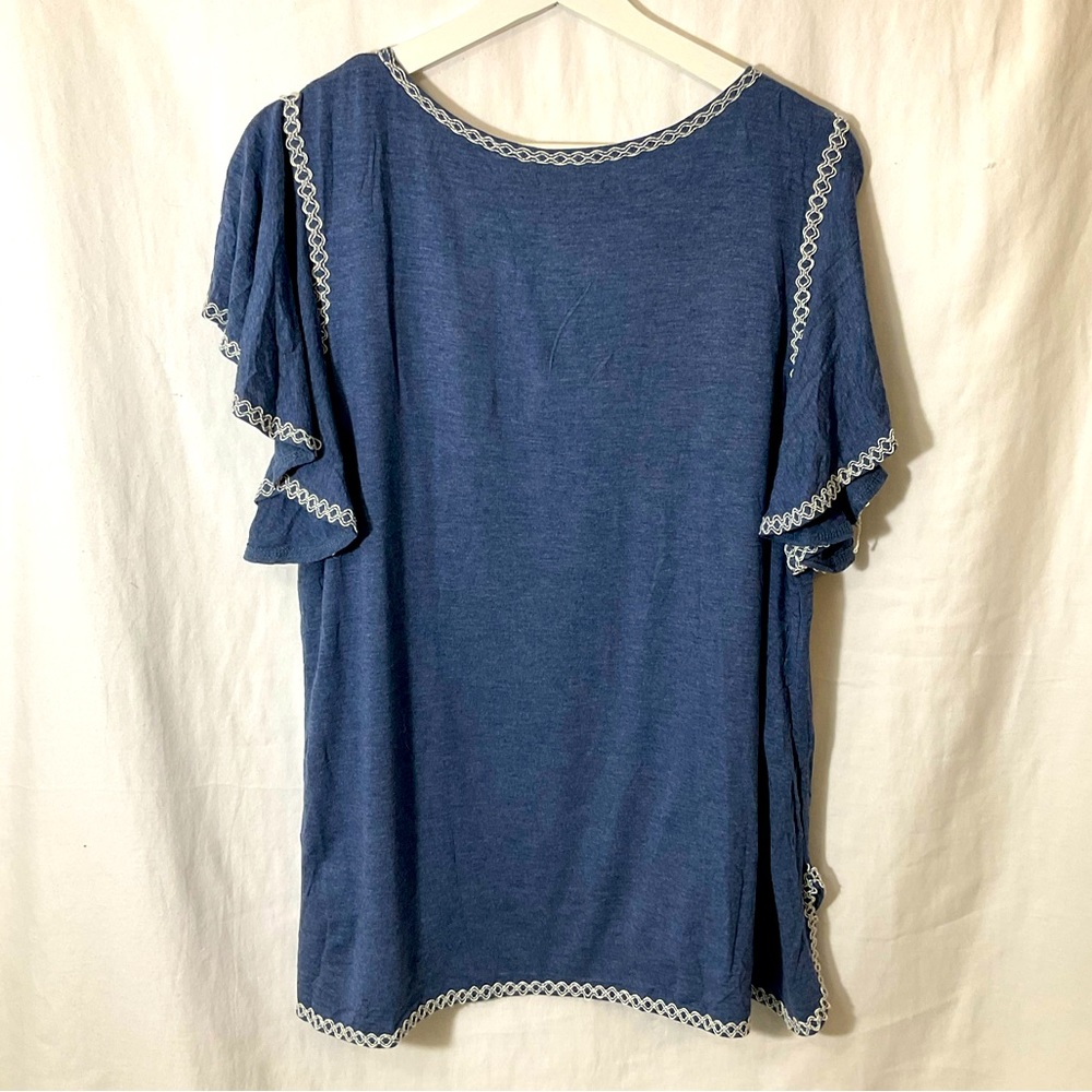 Max Studio Flutter Sleeve Top